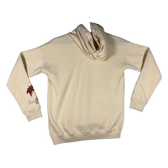 Abercrombie & Fitch Cream Palm Tree Embroidered Hoodie Sweatshirt Mens XS - Picture 2 of 12